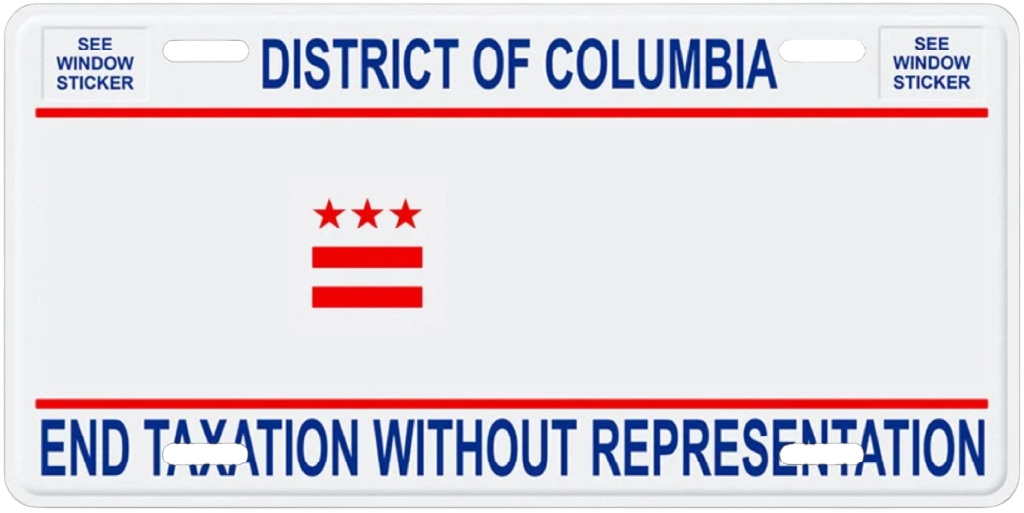 District of Columbia license plate