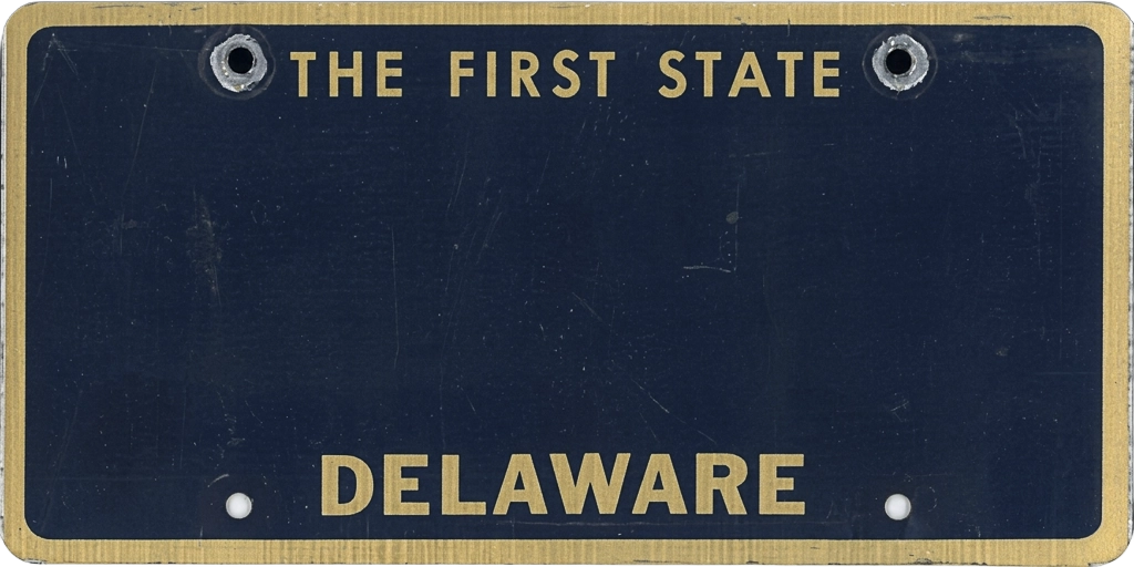 Delaware license plate