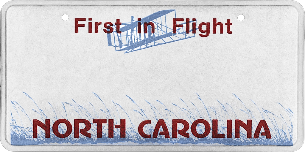 North Carolina license plate