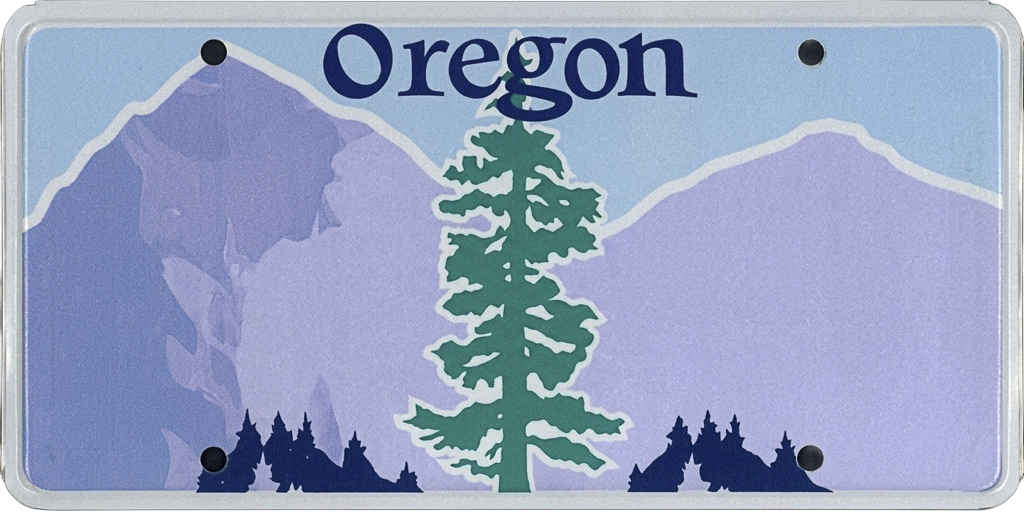Oregon license plate